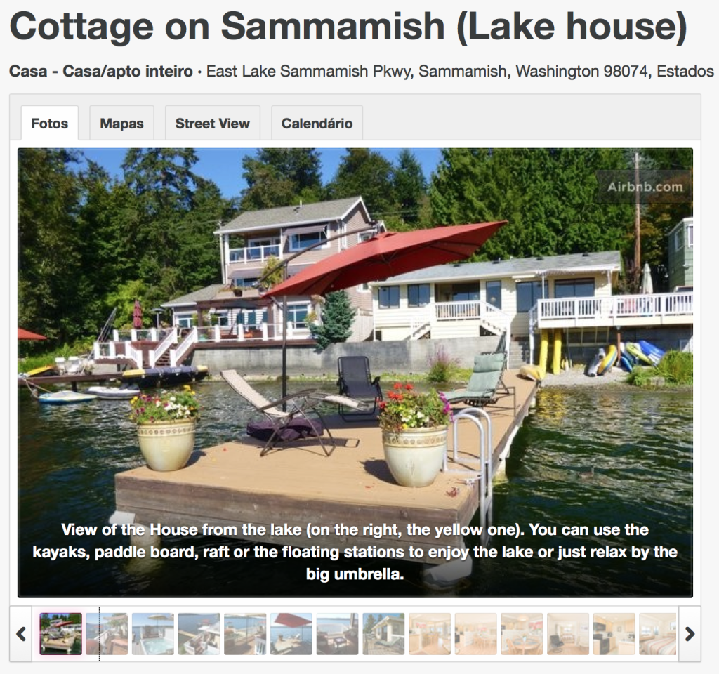 Casa na beira de um lago para aluguel no airbnb